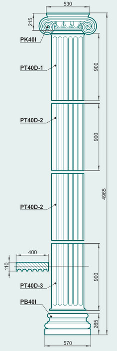 Пилястра P40I - изображение товара каталога Архистиль