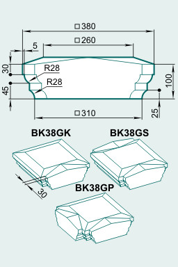 Крышка тумбы BK38G - изображение товара каталога Архистиль