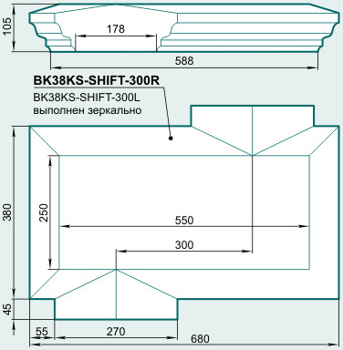 Крышка тумбы BK38KS-SHIFT-300 - Изображение каталога Архистиль