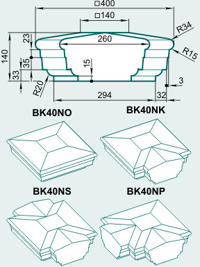 Крышка тумбы BK40N - Изображение каталога Архистиль