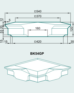 Крышка тумбы BK54G - изображение товара каталога Архистиль