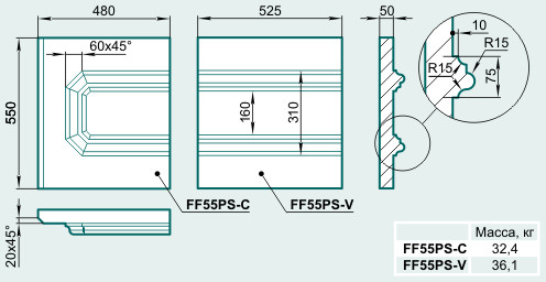 Филенка FF55PS - изображение товара каталога Архистиль