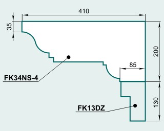 Карниз FK34NS-4 - изображение товара каталога Архистиль