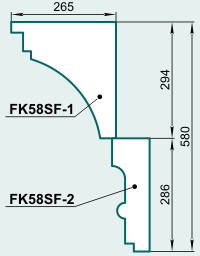 Карниз составной FK58SF - изображение товара каталога Архистиль