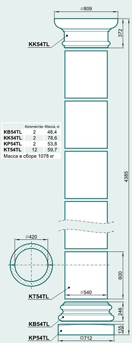 Колонна K54TL - изображение товара каталога Архистиль