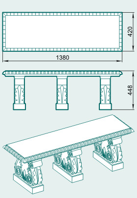 Скамейка LS140P - изображение товара каталога Архистиль