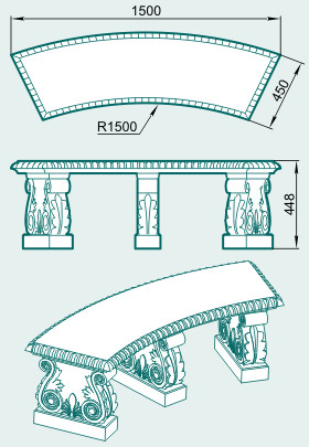 Скамейка LS150R - Изображение каталога Архистиль