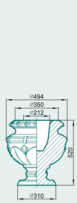 Вазон LV52LB - изображение товара каталога Архистиль