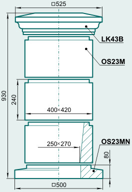 Облицовка столба OS23M-SB - изображение товара каталога Архистиль