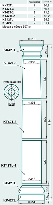 Колонна K42TL - Изображение каталога Архистиль